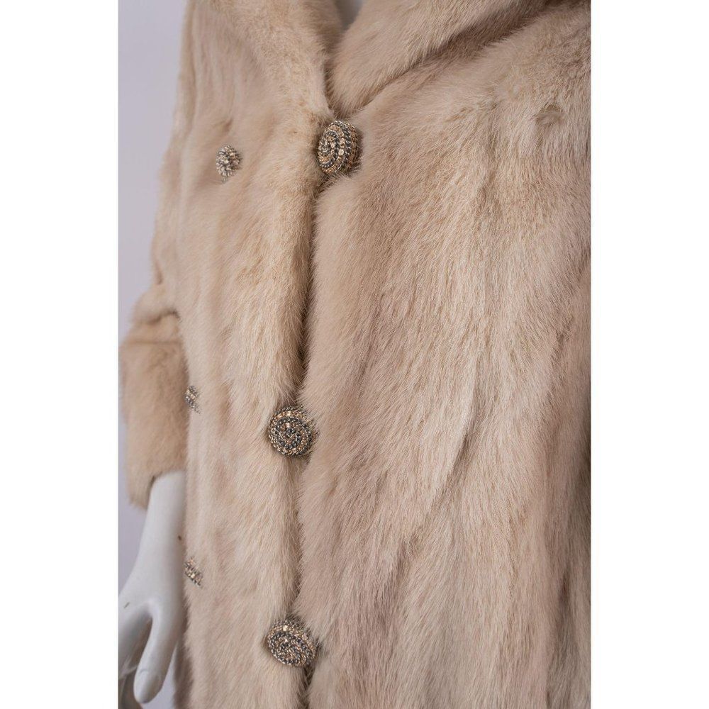 Vintage Cropped Rabbit Fur Blonde Jacket Coat - Picture 4 of 8